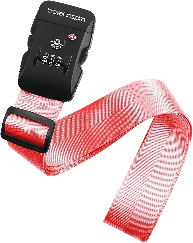 Travel Inspira Luggage Straps for Suitcases with TSA Lock, Protect Your Luggage Anti-Burst, High Visibility Color, Easy to Identify Luggage Adjustable Heavy Duty Belt for 20-32 Inch Suitcases
