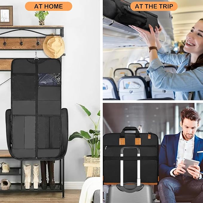 Noozion Garment Bag for Travel Large Carry On Suit Bag Hanging Travel Suit Bags Waterproof Suitcase Luggage Bag for Men Women Business Trips with Shoulder Strap