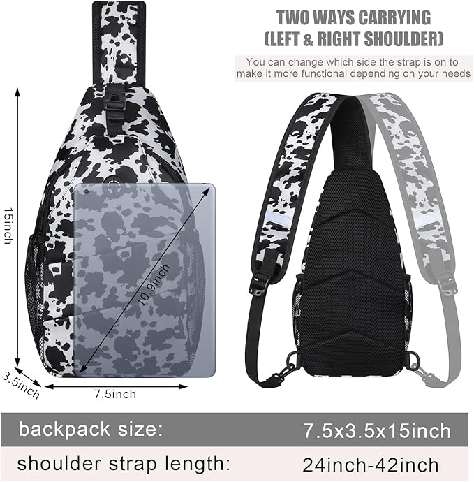 Crossbody Bags for Women Men Trendy Sling Bag Bakpack Casual Chest Bag with Convertible Shoulder Strap