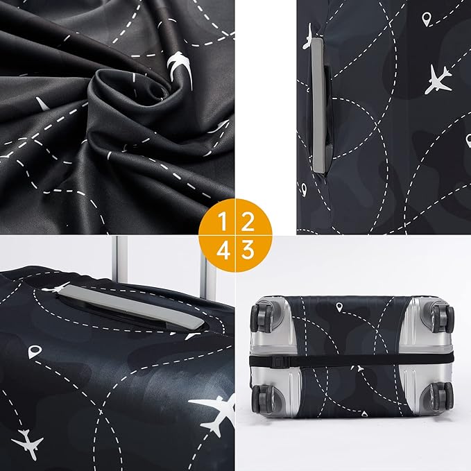 Travelkin Luggage Cover For Suitcase Tsa Approved, Suitcase Cover Protector Fits 18-32 Inch Luggage(M for 22-25 Inch Luggage)