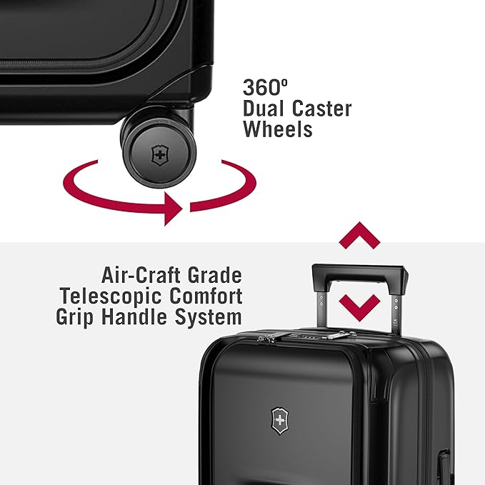 Victorinox Spectra 3.0 Frequent Flyer Carry-On - Modern Hardside Carry-On Luggage - Rolling Suitcase with Spinner Wheels - Holds Travel Accessories - 37 Liters, Black