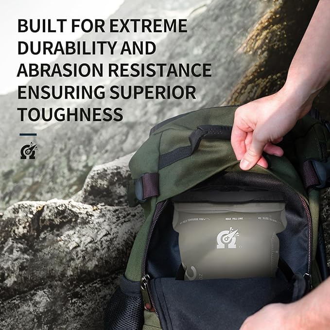 GLANC Hydration Bladder - 2L Water Bladder with Cleaning Kit for Outdoor Hiking Backpack, BPA Free Leakproof Water Reservoir for Hydration Pack, Insulated Hose & High Flow Bite Valve