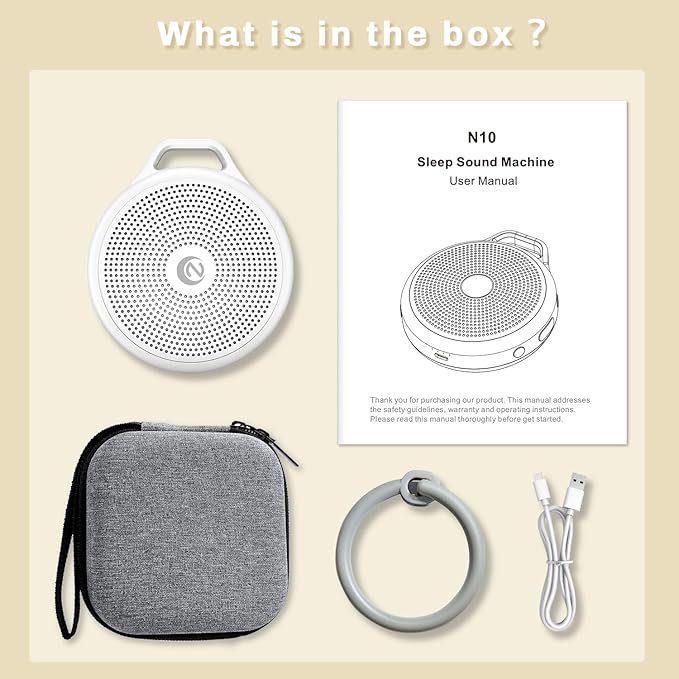 Portable White Noise Sleep Sound Machine for Home and Travel. Perfect for Your Sleeping Baby with a dimmable Night Light and Long Battery Life. Baby Essential Adult/Child Lock Feature