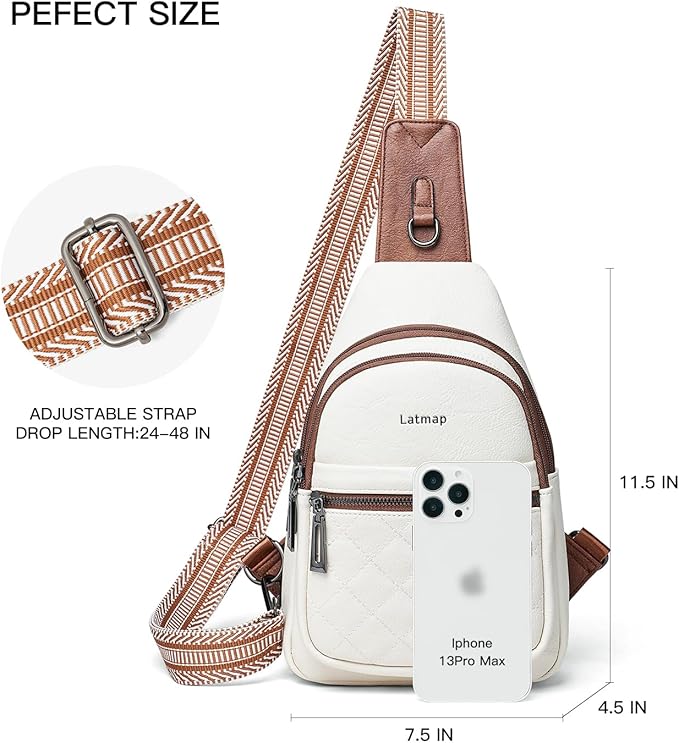 Sling Bag For Women Fanny Pack Crossbody Travel Shoulder Belt Bags Tote Backpack Purse Faux Leather