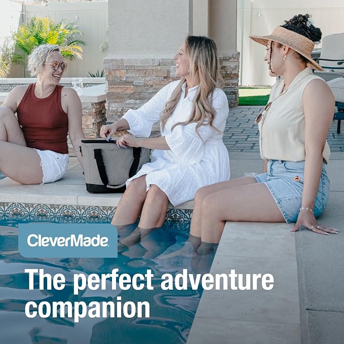CleverMade Collapsible Insulated Cooler Bag – Leakproof Soft Folding Cooler for Beach, Travel, Car