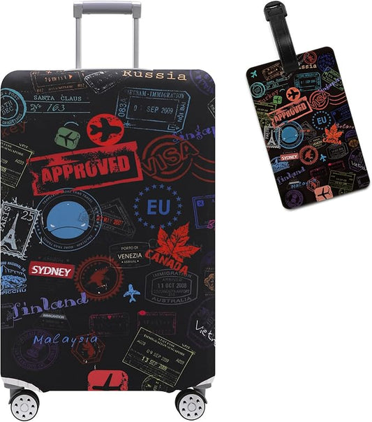 Travelkin Luggage Covers With Tag For Suitcases Tsa Approved,Suitcase Covers Protector Fit 18-32 Inch Luggage XL(29-32inch suitcase)