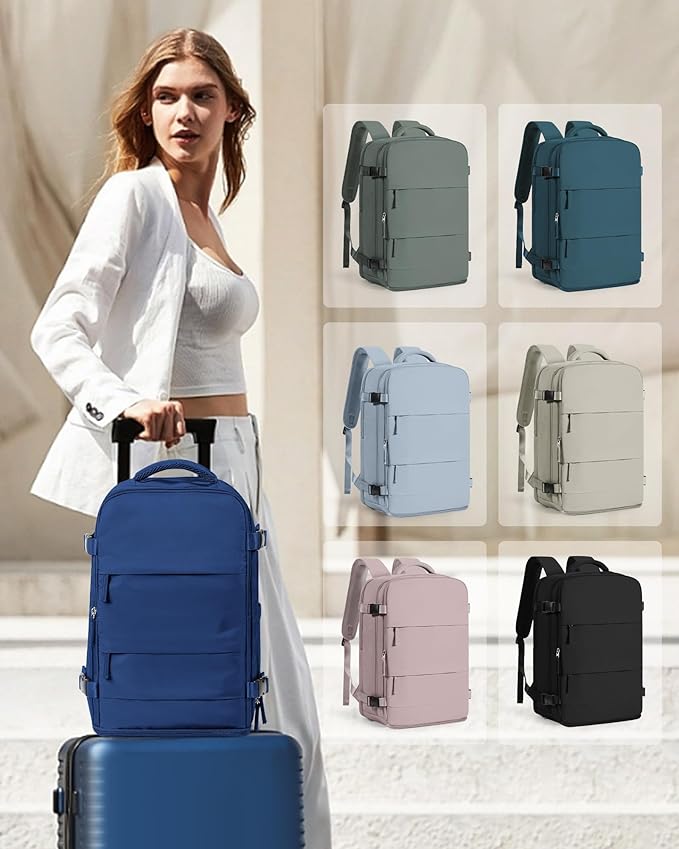 coowoz Travel Backpack Carry On for Women Man Gym Backpacks with Laptop Compartment Mochila de Viaje Teacher Personal Item Backpack Airplane Accessories Must Haves Royal Blue Small