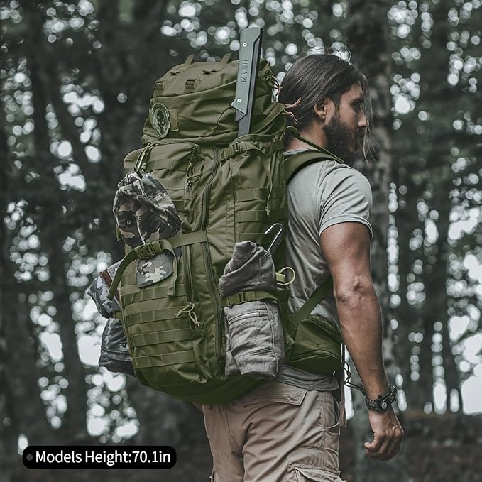 Mardingtop 75L Molle Hiking Internal Frame Backpacks with Rain Cover for Camping,Backpacking,Travelling