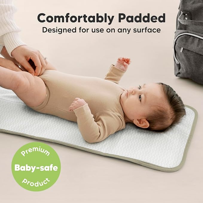 KeaBabies Portable Diaper Changing Pad, Easy Wipe Clean - Foldable Waterproof Baby Changing Mat for Diaper Bag, Compact, Lightweight, 25x13 Baby Changer Travel Essential, Machine Washable (Fox Vale)