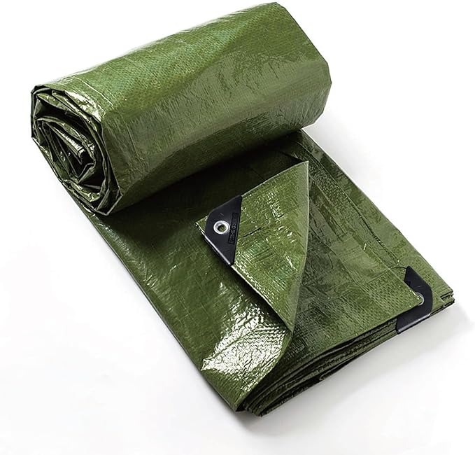 GUARD SHIELD Tarp Green 8x12 Feet Multi Purpose Waterproof Poly Tarp Cover 5mil (2-Pack)