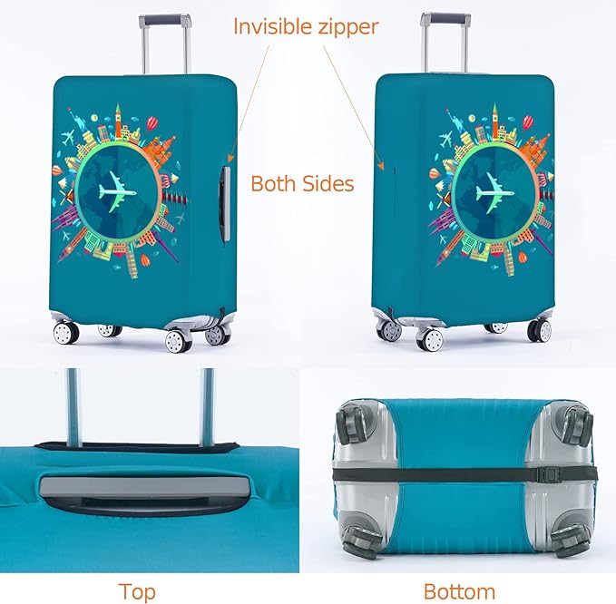 Travelkin Luggage Covers With Tag For Suitcases Tsa Approved,Suitcase Covers Protector Fit 18-32 Inch Luggage XL(29-32inch suitcase)