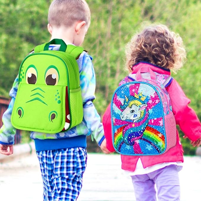 gxtvo Toddler Backpack Leash, 9.5" Kids Safety Leashes Bookbag for Children Boys Girls - Unicorn/Butterfly/Mermaid/Dinosaur