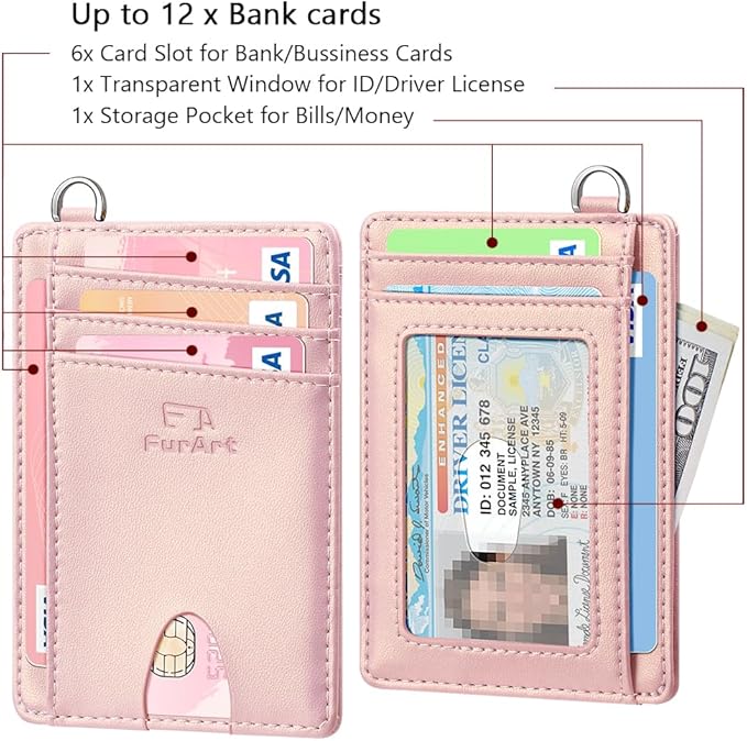 FurArt Slim Minimalist Wallet, Front Pocket Wallets, RFID Blocking, Credit Card Holder for Men & Women