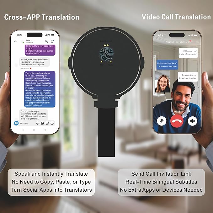 Language Translator Device for All Languages, Pocket AI Real Time Translation Device, Voice/Word/Photo/Call/Offline Translate for Travel, Business & Learning (Silver)