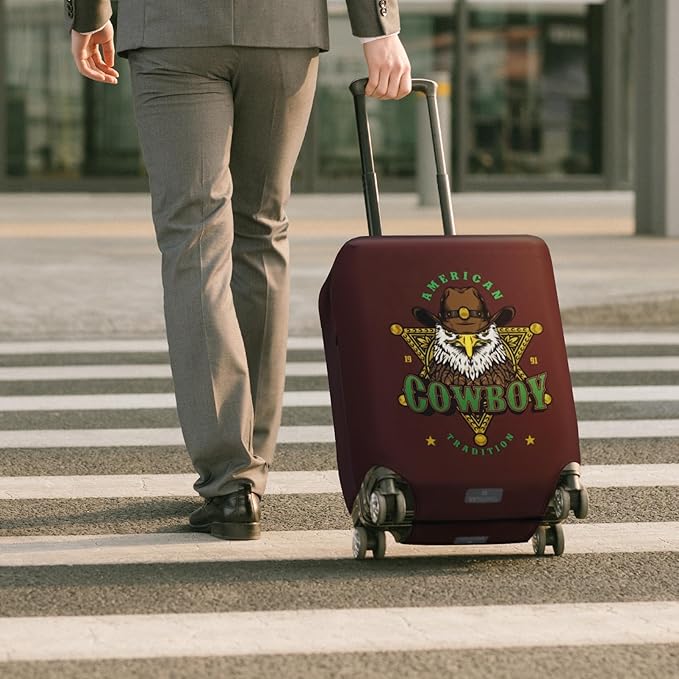 HYPER VENTURE Washable Luggage Cover - Fashion Suitcase Protector Fits 31-32 Inch Luggage (Eagle Glory, XL)