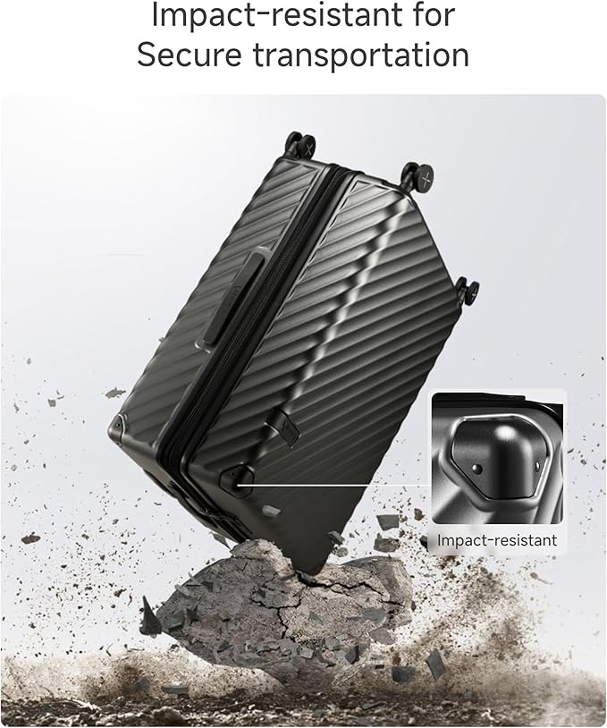 LUGGEX Luggage with Spinner Wheels, Polycarbonate Expandable Hard Shell Suitcase