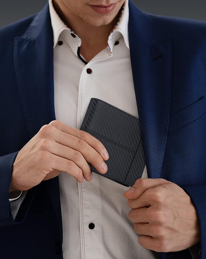 Swallowmall Mens Wallet Rfid Blocking Leather Wallet for Men Bifold Wallet Leather with 1 ID Window 16 Card Slot