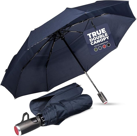 LifeTek Premium Travel Umbrella - Windproof & Compact for Men & Women, Automatic Open Close, Fits in Purse Laptop Bag or Backpack, Strong Frame for Heavy Rain & Sun UV Protection