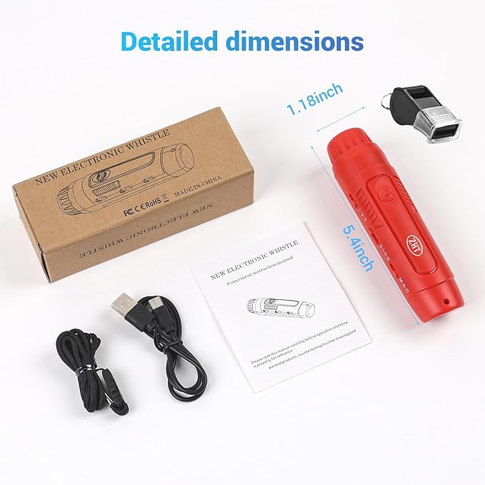 ZHT Electronic Whistle for Coaches, Referees, Teachers - 3 Tones & 3 High Volume, Handheld Whistles with Lanyard - Sports Whistle for Volleyball Soccer, Outdoor Camping, Emergency Safety