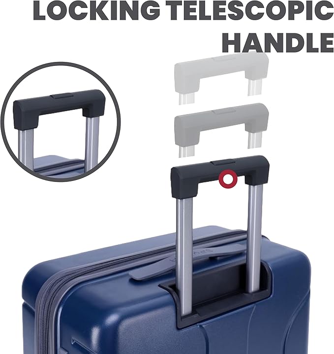 Spyder Carve 3 Piece Set with 360° Spinner Wheels, TSA Approved Lock, (20 Inch Carry On, 25 Inch Medium, 29 Inch Large) Navy