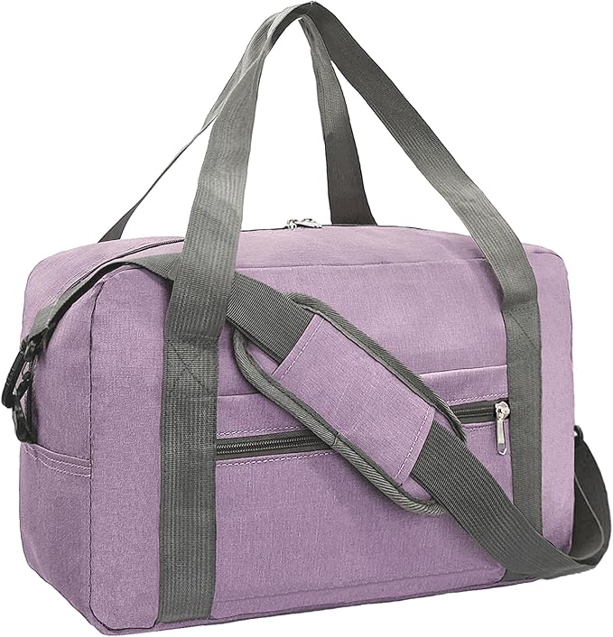 For Spirit Airlines Personal Item Bag 18x14x8 in Underseat Carry-on Luggage foldable Travel Duffle Bag for Airplanes(30L, Purple)