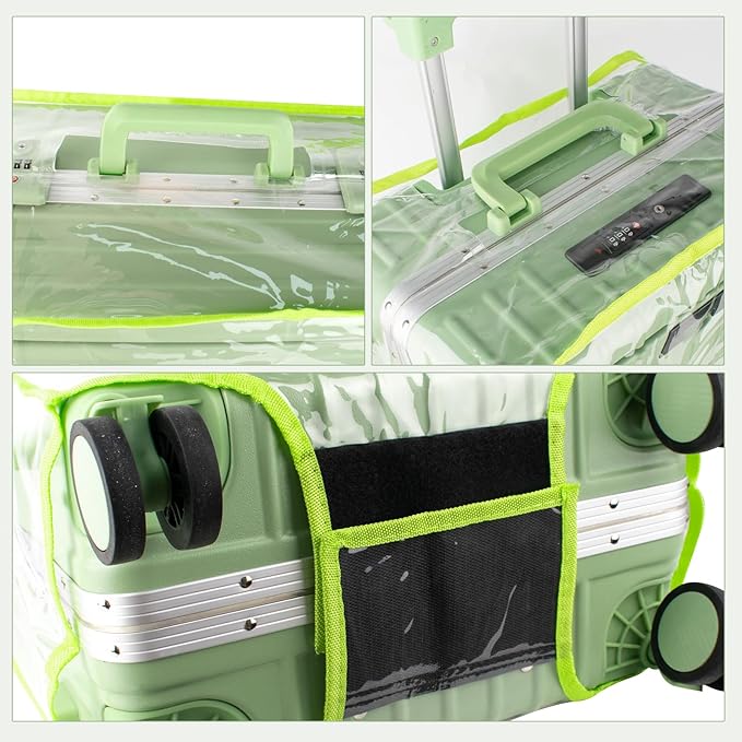 3 Pcs Thicken Clear Luggage Cover Protector, 20" 24" 28" Clear Luggage Covers for Suitcase Waterproof Dustproof Anti-scratch Travel Suitcase Covers Case for Wheeled Luggage