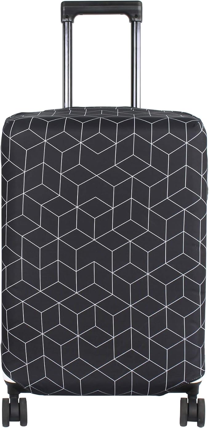 HYPER VENTURE Washable Luggage Cover - Fashion Suitcase Protector Fits 18-22 Inch Luggage (Black Maze, S)