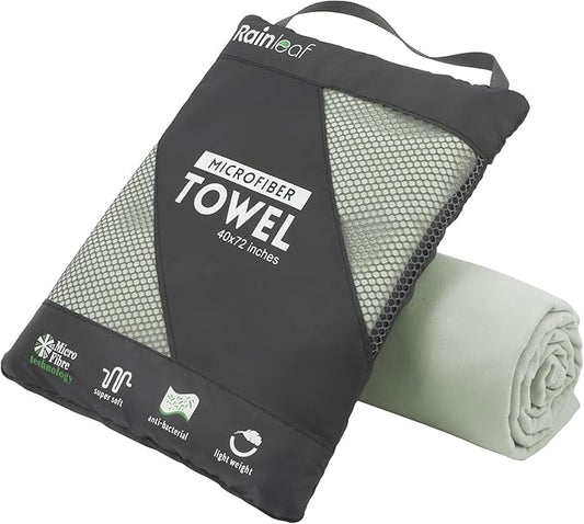 Rainleaf Microfiber Towel Perfect Travel & Gym & Camping Towel. Quick Dry - Super Absorbent - Ultra Compact - Lightweight. Suitable for Trip, Beach, Shower, Backpacking, Pool