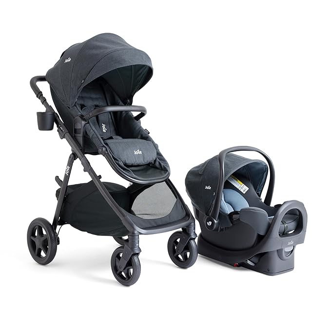 Ginger and Rue Travel System - 4-in-1 Travel System with Lightweight Baby Car Seat and an Included Anti-Rebound Base for Easy Install and Pramette Stroller (Twilight)
