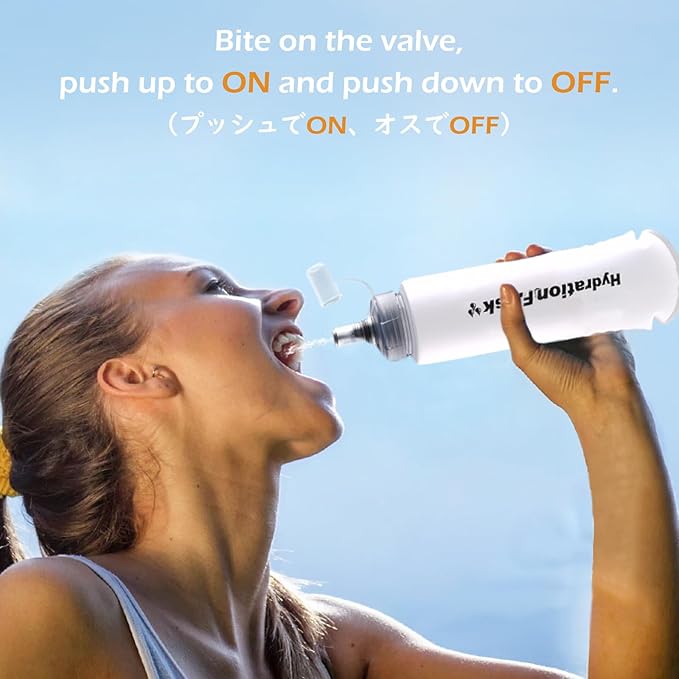 TRIWONDER TPU Collapsible Flask BPA-Free Soft Folding Water Bottles for Hydration Pack - Ideal for Running Hiking Cycling Climbing (500ml/16.9oz - White)