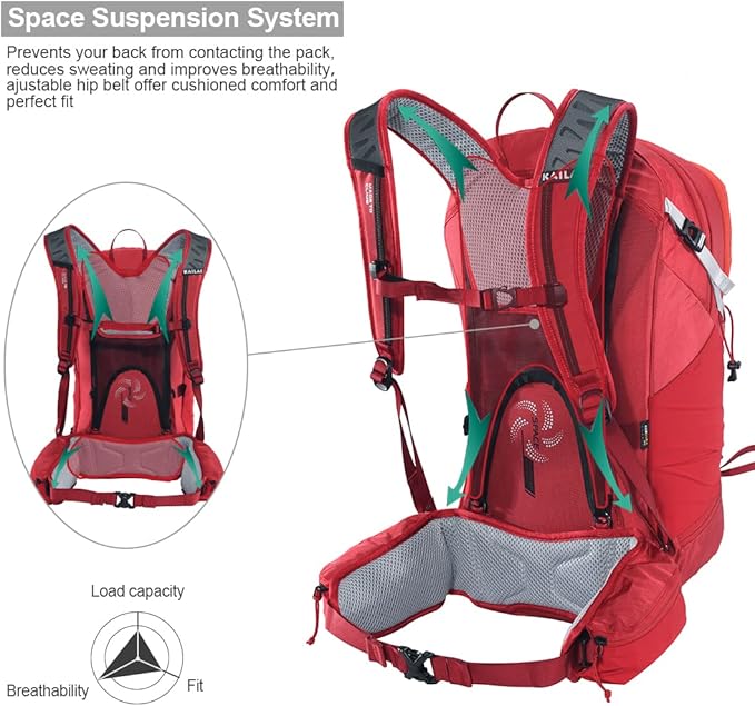 KAILAS Q-WIND II 28L Hiking Daypack Waterproof Lightweight Backpack with Rain Cover for Men Women Travel Outdoor