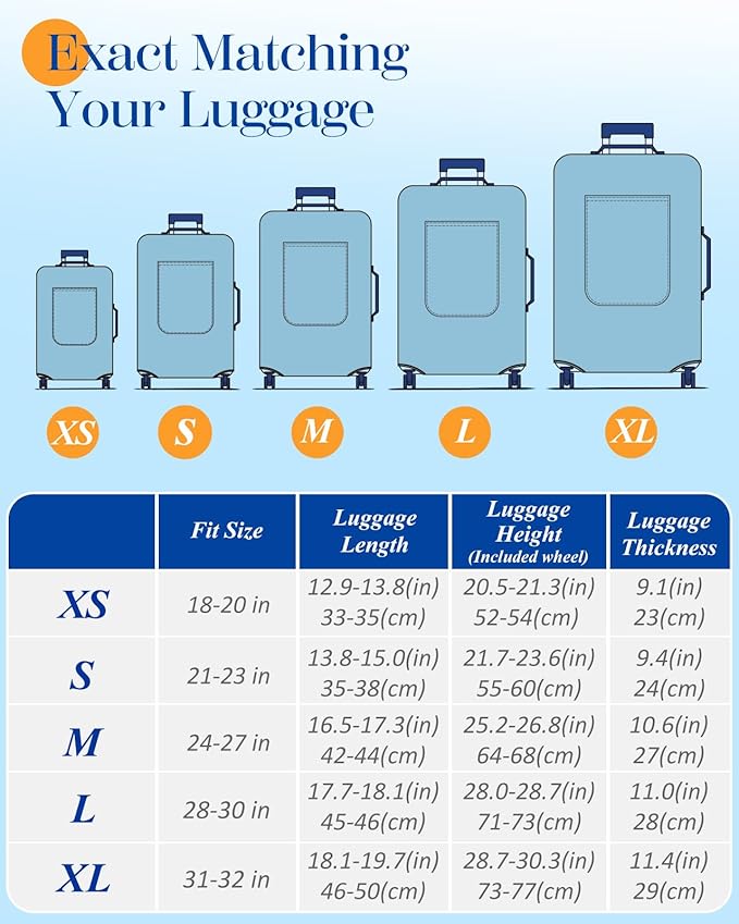 Slohif Luggage Cover for Suitcase Tsa Approved Protector - Luggage Sleeve Large Suit Case Cover Travel Stretch Baggage Case Protective Washable Fit 18-20 Inch Flag XS