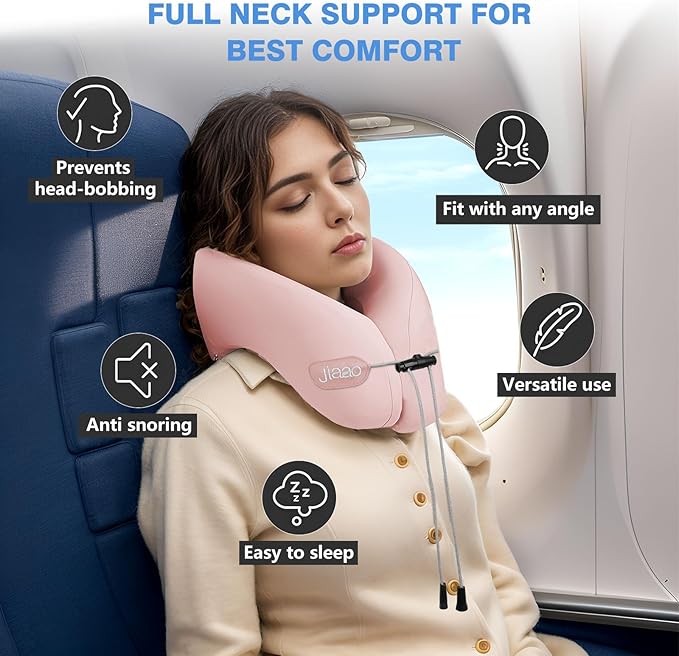 Travel Pillow,Travel Neck Pillows for Airplanes, Memory Foam Travel Pillows with 360° Head and Neck Support,Ergonomic Design Travel Essential Suitable for Plane,Car, Home,Train and Bus Trip
