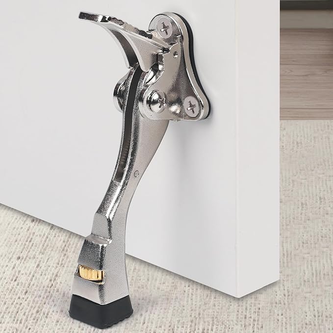Kick Down Door Stoppers for Bottom of Door, Heavy Duty Kickdown Door Stop, Adjustable Door Stoppers (4 Inch x 1 Pack)