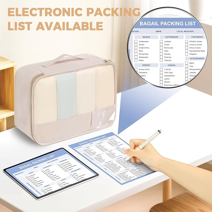 BAGAIL 9 Set Packing Cubes Luggage Packing Organizers for Travel Accessories