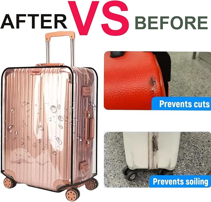 30-inch Luggage Cover Protector Clear PVC Waterproof Suitcase Covers, Travel Luggage sleeves protective Tsa Approved