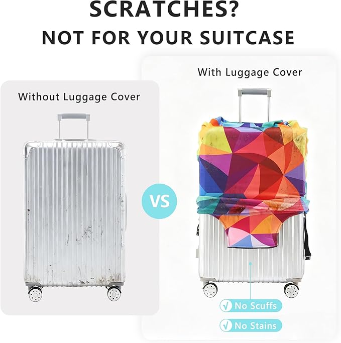 Travelkin Luggage Covers For Suitcase Tsa Approved,Suitcase Cover Protector Fit 18-32 Inch Luggage (Blue Floral, L)