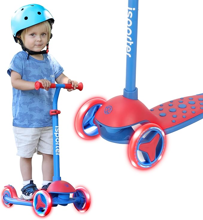 iSporter Luggage Scooter for Kids Ages 2-5 | Ride-On Suitcase Scooters for Boys Girls | Foldable & Height Adjustable, 110lbs Max