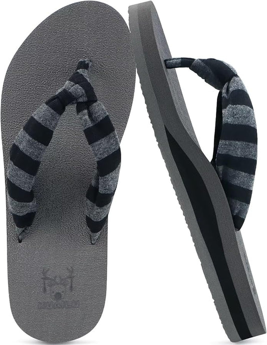 KuaiLu Flip Flops for Women with Arch Support Yoga Mat Comfortable Summer Beach Walking Thong Cushion Sandals Slip On Indoor Outdoor