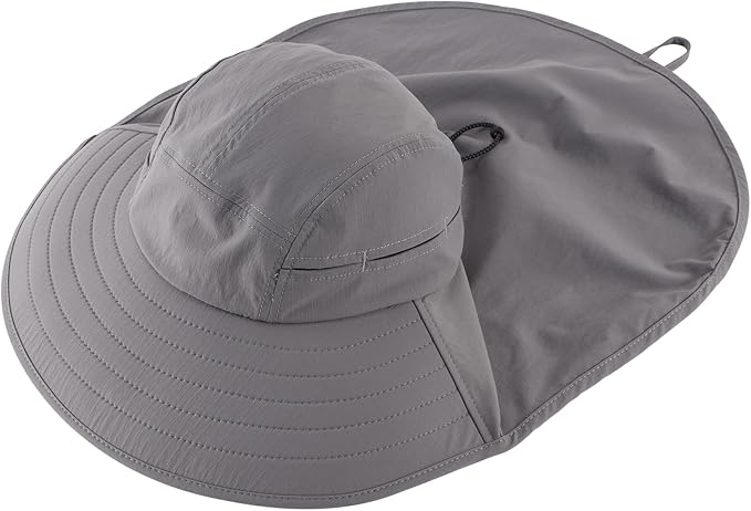 Home Prefer UPF 80+ Sun Hat for Men Women Wide Brim Sun Hat with Neck Flap Summer Safari UV Protection Gardening Fishing Hat