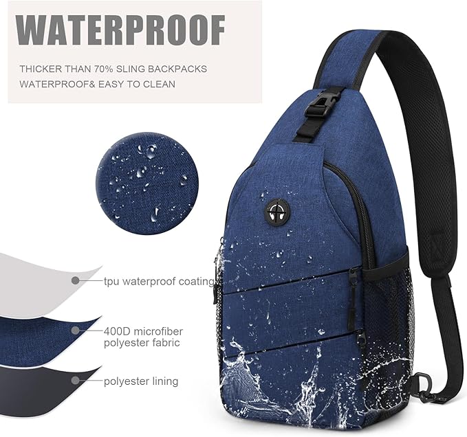 Crossbody Bags for Women Men Trendy Sling Bag Bakpack Casual Chest Bag with Convertible Shoulder Strap