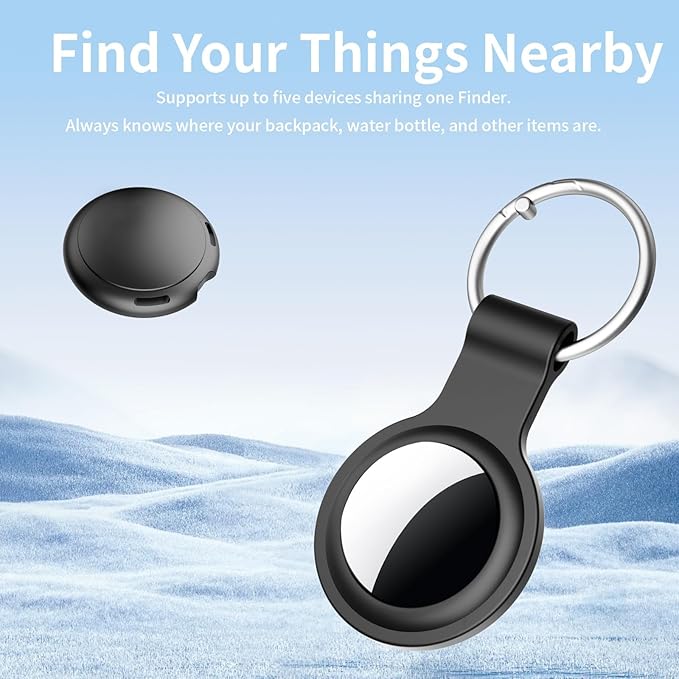 Air Tracker Tags 4 Pack [Apple MFi Certified] Pair with Apple Find My(iOS Only) Smart Bluetooth Tracking Tags Key Finder Item Locator Waterproof Worldwide Tracker for Pets Wallet Backpack Dogs Luggage