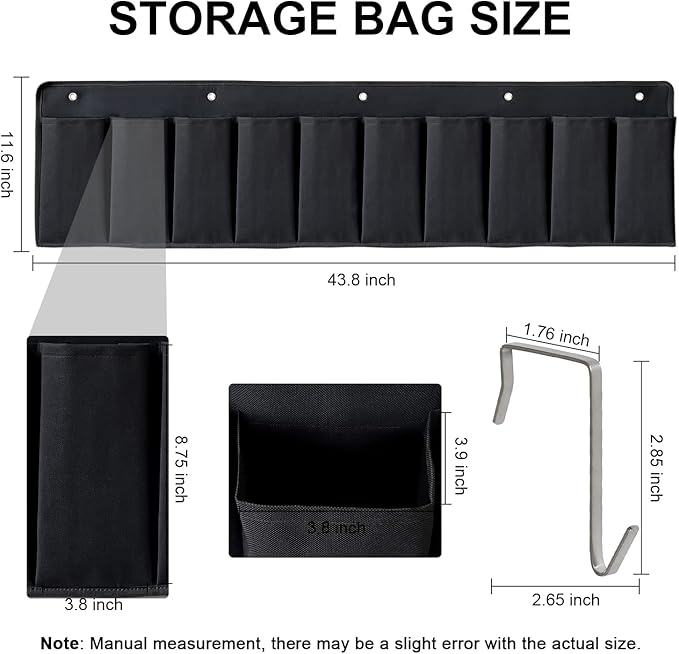RV Shoe Pockets 10 Pockets Heavy Hanging Bedside Storage Organizer with Sturdy Hooks Storage Pockets Hangs on Bed for Shoes Toys and Tool Accessories