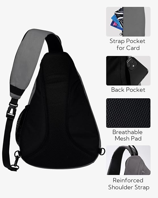 WATERFLY Large Crossbody Sling Bag: Over Shoulder Backpack Daypack Casual Cross Chest Side Pack