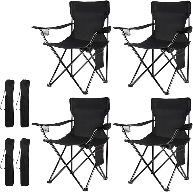 Damei century 4PCS Folding Camping Chairs-Lightweight, Installation-Free, Portable Chair for Beach, Lawn, Outdoor Sports