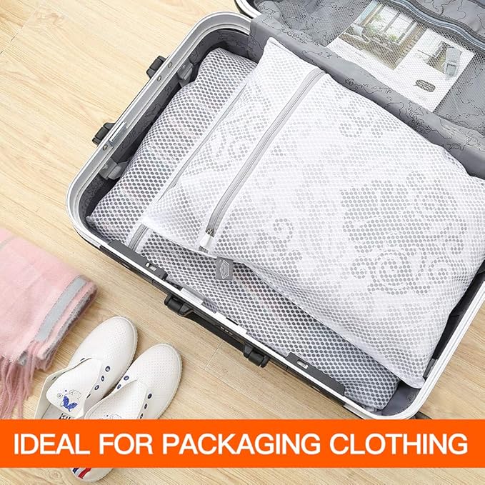 Kimmama Laundry Bag Mesh Wash Bags, Washing Machine Wash Bag, Net Washer Sack with Zipper, Dryer Pouch for Cleaning and Drying Cloths, Garment, Delicates, Intimates, Bra, Pant, Sock, Small Toys