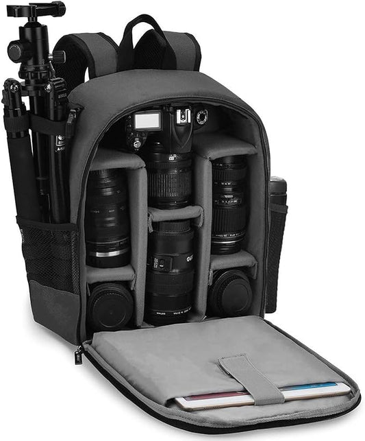 CADeN Camera Backpack Bag Professional for DSLR/SLR Mirrorless Camera Waterproof, Camera Case Compatible for Sony Canon Nikon Camera and Lens Tripod Accessories Gray