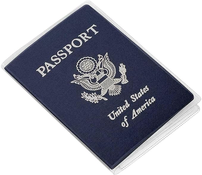 Clear Transparent Passport Cover Holder Case Organizer ID Card Travel Protector (Clear x5)