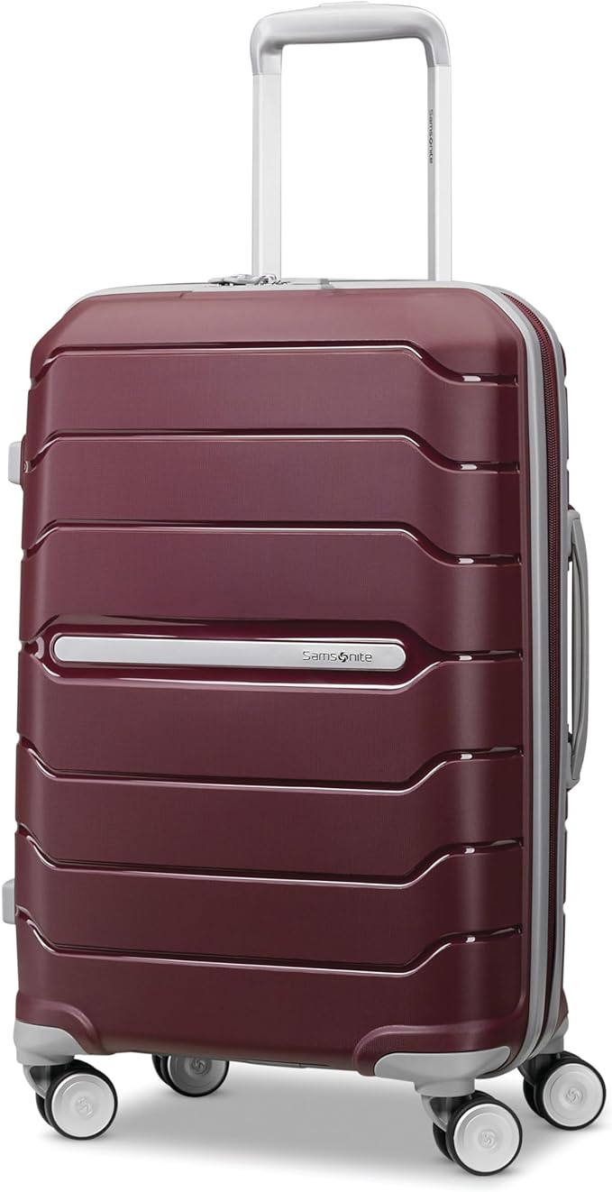 Samsonite Freeform Hardside Carry-On Luggage with Spinner Wheels - Hardshell Suitcase - TSA, Airline-Approved - Expandable Hard Shell, Smooth Rolling Wheels for Lightweight Travel - Merlot
