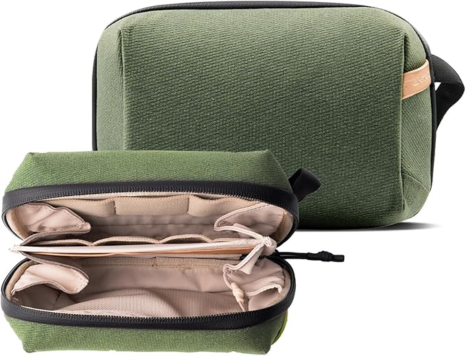 PGYTECH Mini Travel Tech Organizer, Waterproof Tech Pouch, Electronics Accessories Organizer Carrying Case, Organizer Bag for Cables, Cord, Phone Batteries, Charger, Photography SD Card, Green